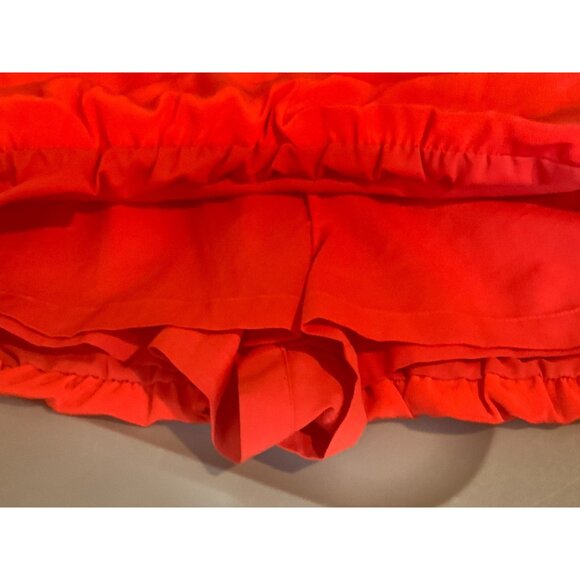 Tibi Red 100% Silk Mini Skirt W/ Shorts Skort, Size 4 - Picture 6 of 6
